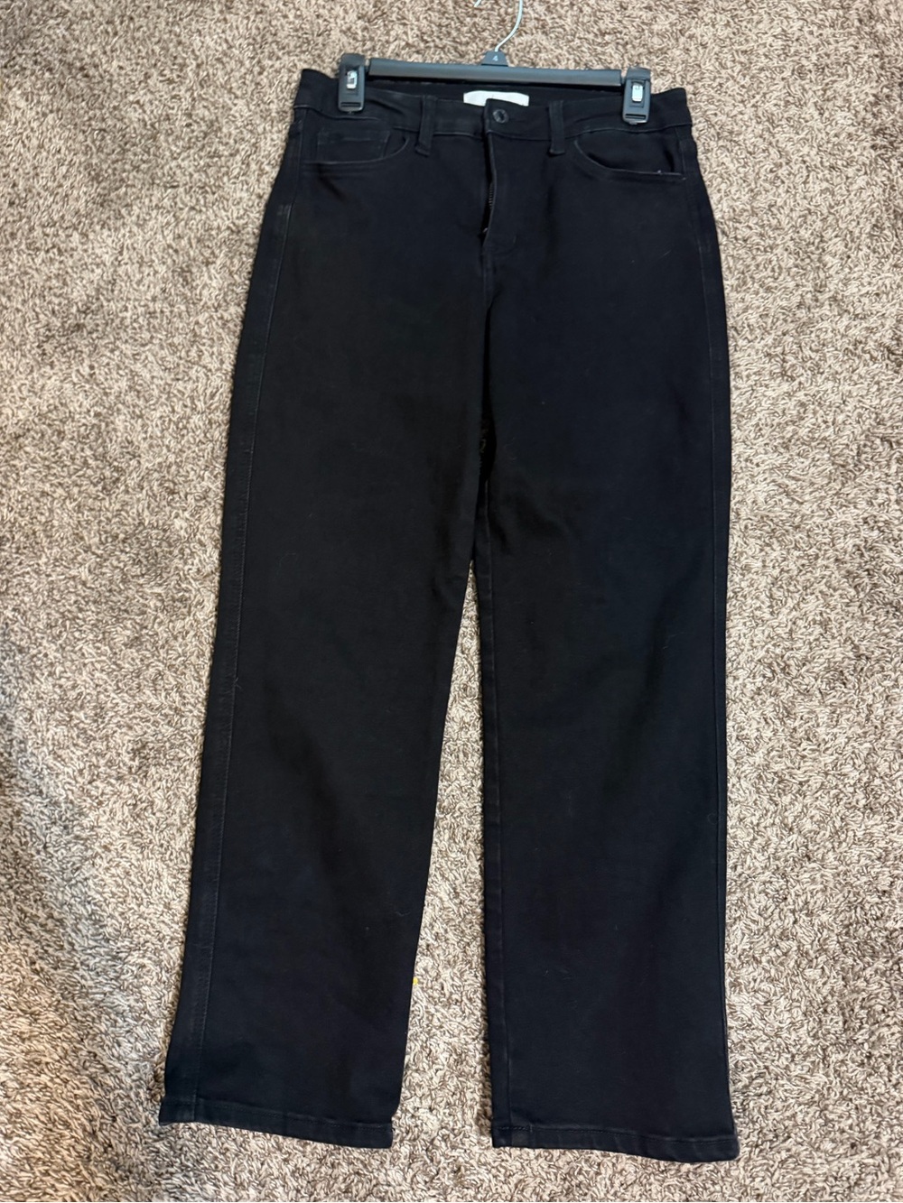 High-Rise Black Straight Jeans